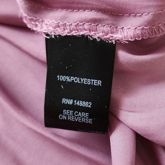 Torrid 3X Pink Satin Blouse Top NWT‎ Plus Size 22/24 Long Sleeve Shirred Waist - Picture 4 of 7